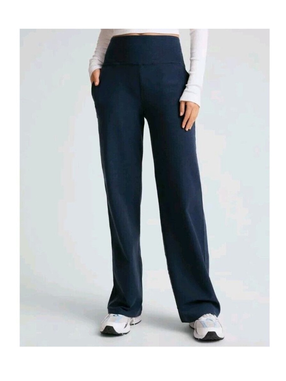 NWT Beyond yoga spacedye high waisted laid back wide leg size small navy blue